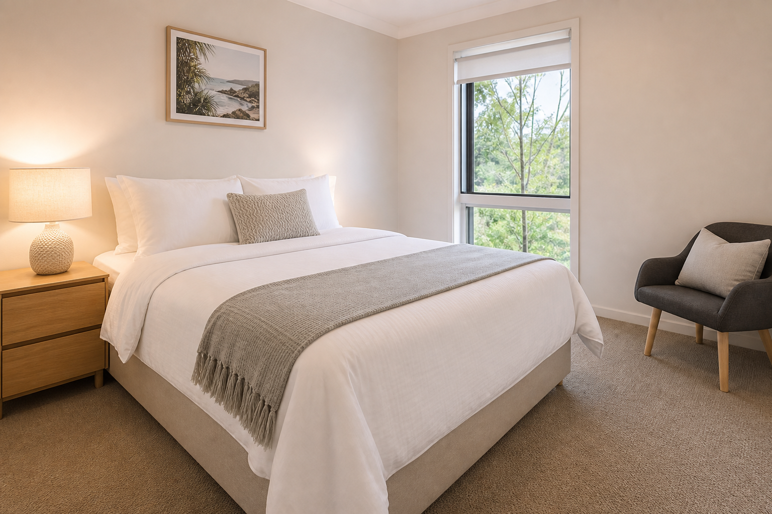 Airbnb bedroom prepared for guest arrival in Queensland