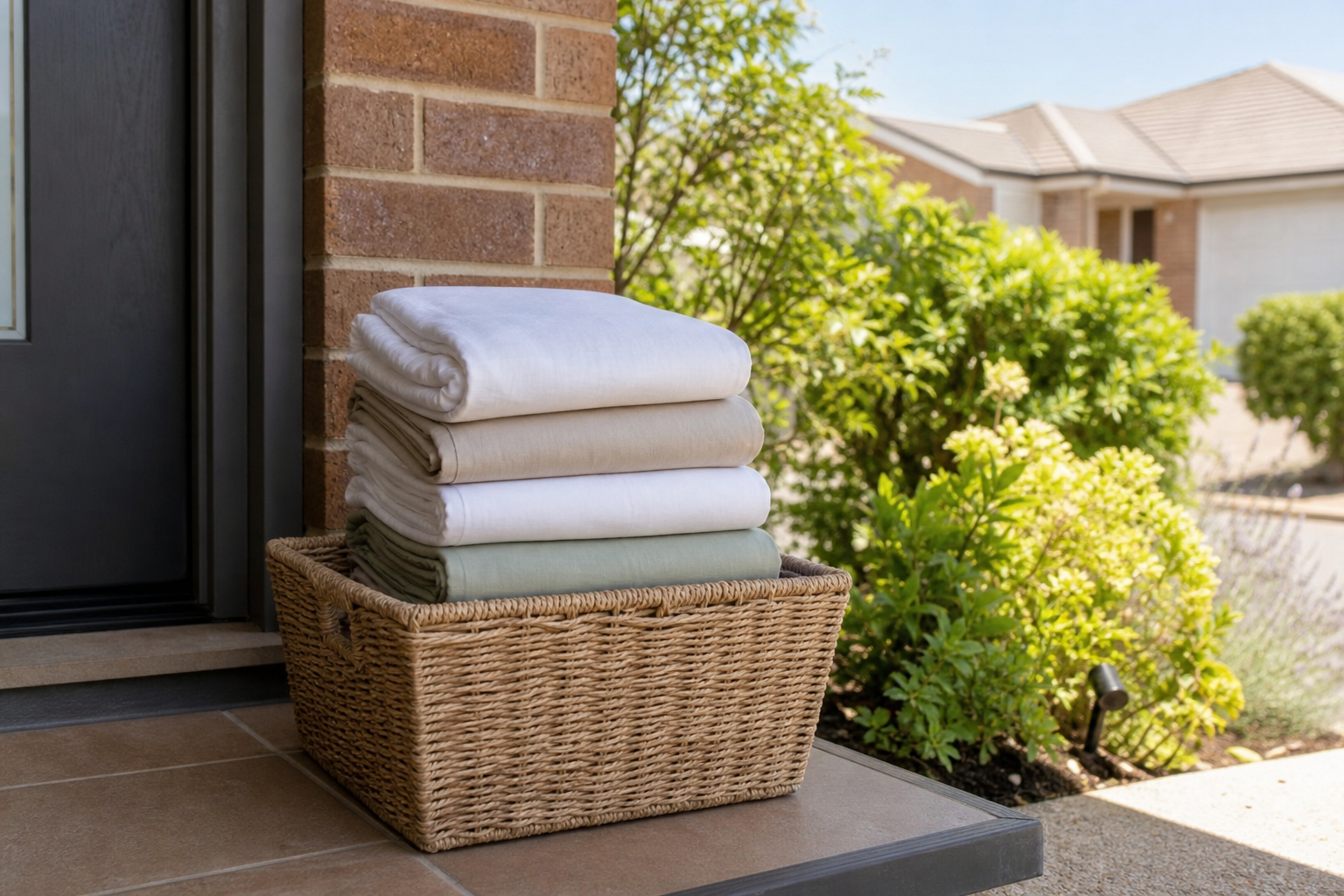 Clean laundry returned to client doorstep in Brisbane
