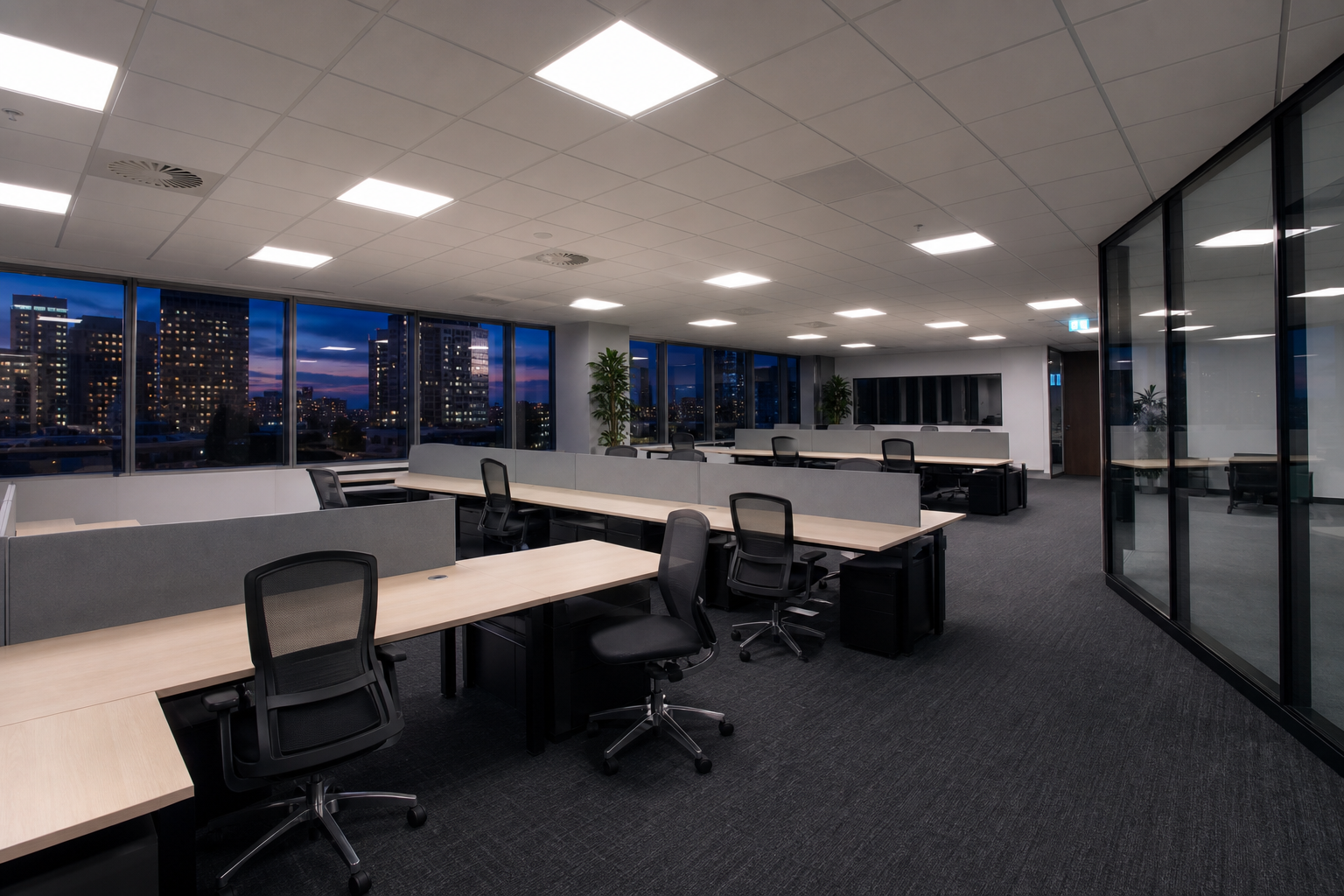 South Brisbane office suite after commercial cleaning