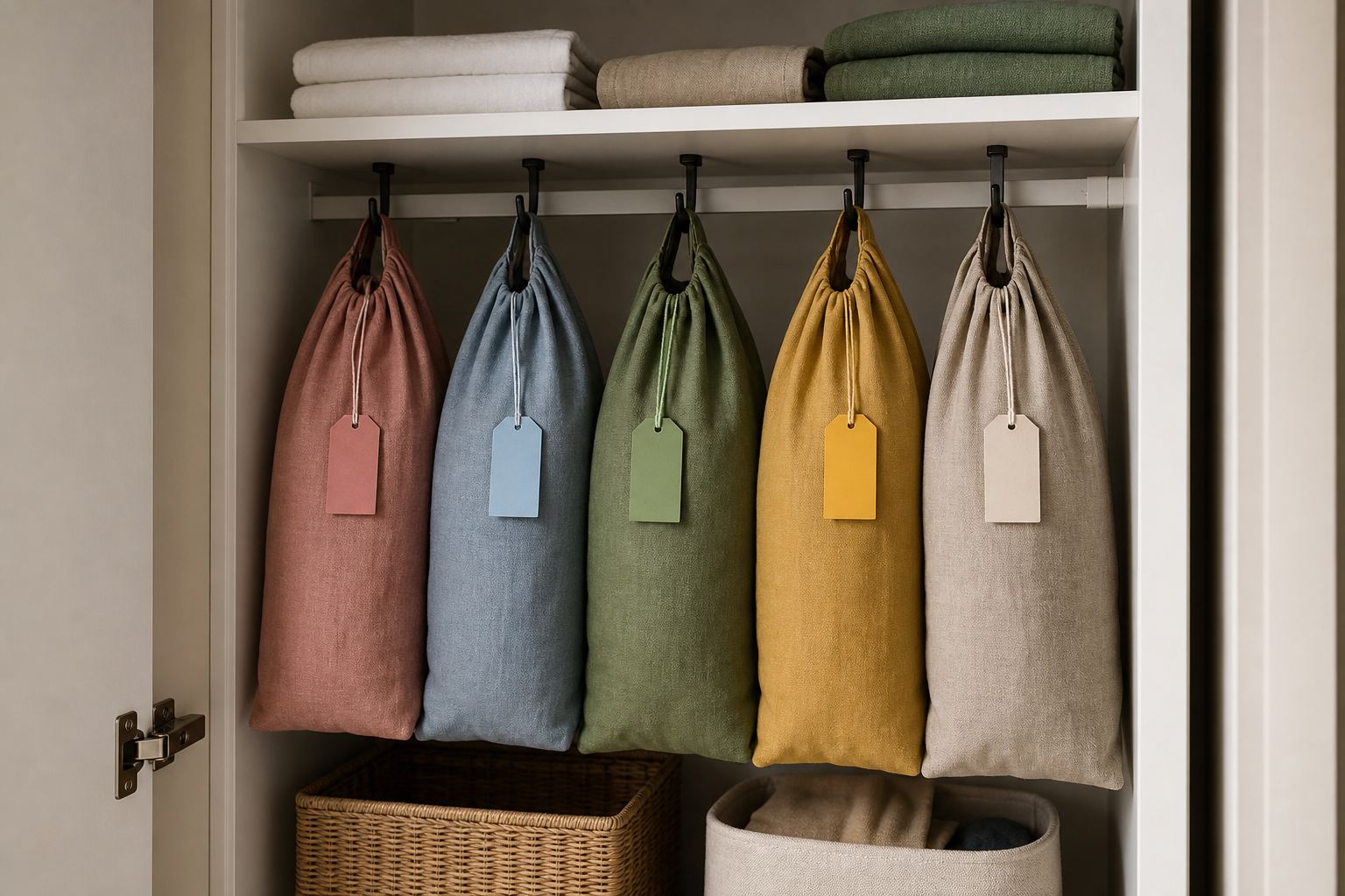 Property-labelled linen bags for short-stay portfolio
